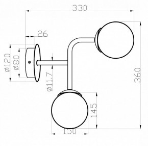 Бра Maytoni Erich MOD221-WL-02-G в Режи - rezh.mebel24.online | фото 3
