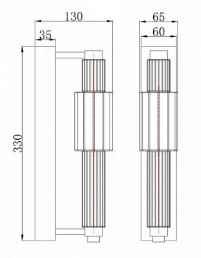 Бра Maytoni Verticale MOD308WL-L9CG3K в Режи - rezh.mebel24.online | фото 3