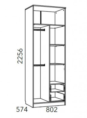 Детская Фанк Шкаф для одежды с ящиками НМ 014.07 М в Режи - rezh.mebel24.online | фото 3