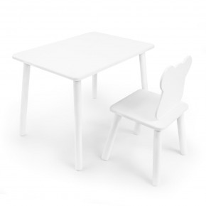 Детский комплект стол и стул «Мишка» Rolti Baby (белый/белый, массив березы/мдф) в Режи - rezh.mebel24.online | фото