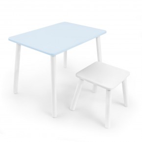 Детский комплект стол и табурет Rolti Baby (голубая столешница/белое сиденье/белые ножки) в Режи - rezh.mebel24.online | фото