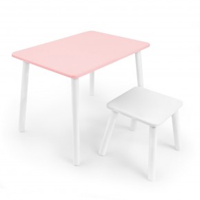 Детский комплект стол и табурет Rolti Baby (розовая столешница/белое сиденье/белые ножки) в Режи - rezh.mebel24.online | фото