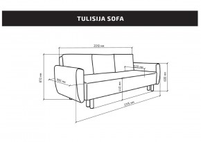Диван-кровать Тулисия пастельно-голубой, ткань рогожка в Режи - rezh.mebel24.online | фото 3