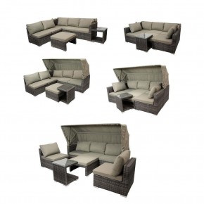 Диван-трансформер из искусственного ротанга AFM-320G Grey в Режи - rezh.mebel24.online | фото 3