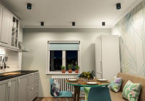 DK3090-BK+CY Светильник накладной IP 20, 10 Вт, GU5.3, LED, черный/голубой, пластик в Режи - rezh.mebel24.online | фото 2