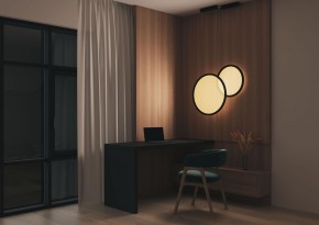 DK6606-BK Подвесной вертикальный светильник Veil со светодиодом H1700 d600 220V 48W 3000-6000K IP20 черный алюминий в Режи - rezh.mebel24.online | фото 5