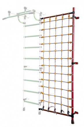 Дополнительная стойка к пристенному ДСК с сеткой для лазания, цв. красный в Режи - rezh.mebel24.online | фото