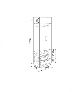 Дуглас (подростковая) М04 Шкаф с ящиками в Режи - rezh.mebel24.online | фото 3