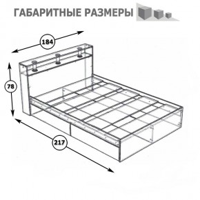 Камелия Кровать 1800, цвет венге/дуб лоредо, ШхГхВ 183,5х217х78,2 см., сп.м. 1800х2000 мм., без матраса, основание есть в Режи - rezh.mebel24.online | фото 4