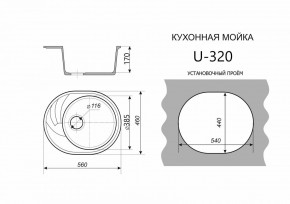 Каменная мойка ULSTONE U-320 (560х460) в Режи - rezh.mebel24.online | фото 2