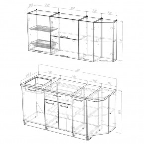 КИРА Кухонный гарнитур Демо (1700 мм) в Режи - rezh.mebel24.online | фото 2