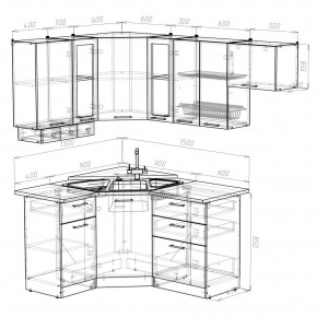 КИРА Кухонный гарнитур Литл ( 1300*2000 мм ) в Режи - rezh.mebel24.online | фото 2