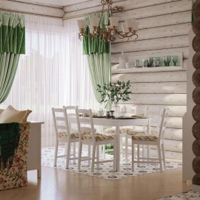 Комлект Вествик обеденный стол и четыре стула, массив сосны, цвет белый в Режи - rezh.mebel24.online | фото