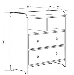 Комод 02 Вествик с двумя ящиками, массив сосны, цвет белый в Режи - rezh.mebel24.online | фото 3