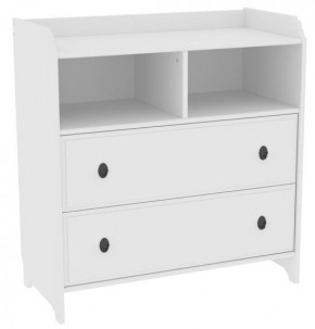 Комод 02 Вествик с двумя ящиками, массив сосны, цвет белый в Режи - rezh.mebel24.online | фото