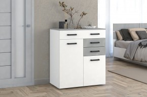 Комод Ева (Белый текстурный/Бетонный камень) в Режи - rezh.mebel24.online | фото