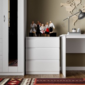 Комод КАСТОР с тремя ящиками, цвет белый в Режи - rezh.mebel24.online | фото 3