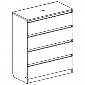 Комод с 4 ящиками "Бьянко" в Режи - rezh.mebel24.online | фото 3