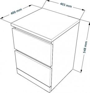 Комод Варма 2 с двумя выдвижными ящиками, цвет белый в Режи - rezh.mebel24.online | фото 3