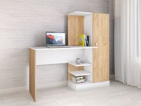 Компьютерный стол Квартет-6 Дуб крафт золотой/Белый в Режи - rezh.mebel24.online | фото