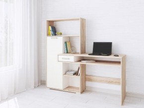 Компьютерный стол Квартет-8 дуб сонома/белый в Режи - rezh.mebel24.online | фото