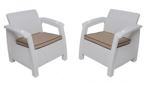 Комплект кресел Yalta Double Seat (Ялта) белый в Режи - rezh.mebel24.online | фото