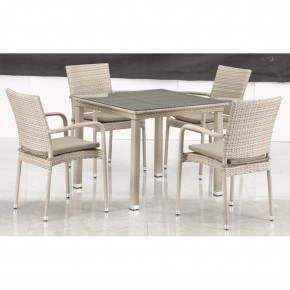 Комплект плетеной мебели T256C/Y376C-W85 Latte (4+1) + подушки на стульях в Режи - rezh.mebel24.online | фото 3
