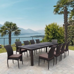 Комплект плетеной мебели T438/Y380A-W53 Brown (10+1) в Режи - rezh.mebel24.online | фото 1