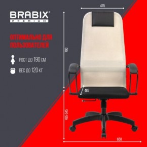 Кресло BRABIX PREMIUM "Ultimate EX-800" пластик, плотная двойная сетка Х2, черное/бежевое, 532916 в Режи - rezh.mebel24.online | фото 6