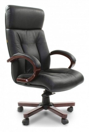 Кресло для руководителя Chairman 421 черный/орех темный, черный в Режи - rezh.mebel24.online | фото 1