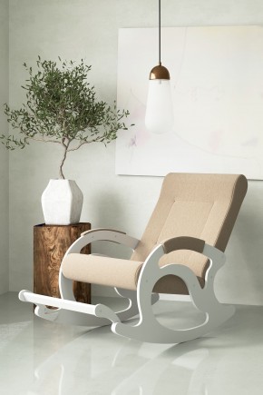 Кресло-качалка Тироль 12-Т-П (ткань/белые) ПЕСОК в Режи - rezh.mebel24.online | фото 1