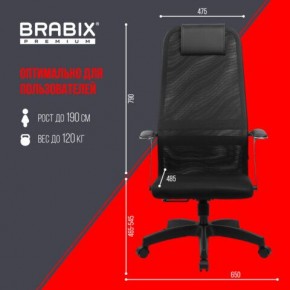 Кресло офисное BRABIX PREMIUM "Ultimate EX-801" пластик, плотная двойная сетка Х2, черное, 532922 в Режи - rezh.mebel24.online | фото 5