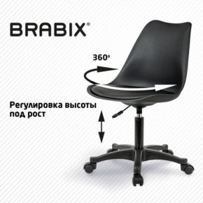 Кресло стул BRABIX "Eames MG-310 PL", пластик черный, экокожа черная, 532927 в Режи - rezh.mebel24.online | фото 3