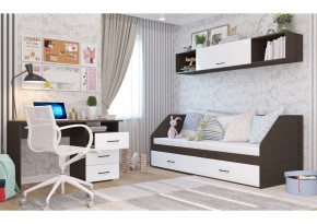 Кровать 800 НЕНСИ с настилом ЛДСП (Венге/Белый глянец) в Режи - rezh.mebel24.online | фото 2