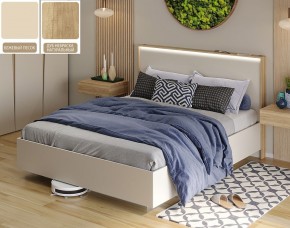 Кровать (Бежевый песок U156 ST9/Дуб Небраска натуральный) 1400 в Режи - rezh.mebel24.online | фото