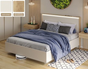 Кровать (Бело-серый U775 ST9/Дуб Небраска натуральный) 1600 в Режи - rezh.mebel24.online | фото