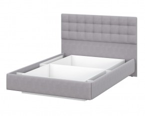 Кровать двойная №2 (универсальная 1.4х2.0) Серия 2 + основание с ПМ (Белый/Серый ткань/Квадро Серый ткань) в Режи - rezh.mebel24.online | фото 3