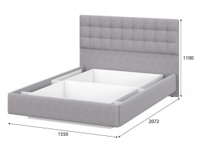 Кровать двойная №2 (универсальная 1.4х2.0) Серия 2 + основание с ПМ (Белый/Серый ткань/Квадро Серый ткань) в Режи - rezh.mebel24.online | фото 4