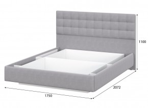 Кровать двойная №2 (универсальная 1.6х2.0) Серия 2 + основание (Белый/Серый ткань/Квадро Серый ткань) в Режи - rezh.mebel24.online | фото 2