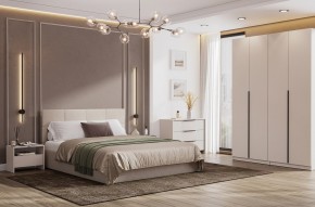 Кровать двойная №4 с основанием (Бежевый) в Режи - rezh.mebel24.online | фото 3