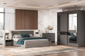 Кровать двойная №4 с основанием (Серый) в Режи - rezh.mebel24.online | фото 3