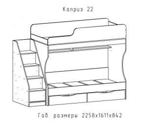 КАПРИЗ-22 Кровать двухъярусная 800 настил ЛДСП в Режи - rezh.mebel24.online | фото 2