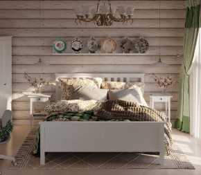 Кровать Кантри двухспальная 180х200, массив сосны, цвет белый в Режи - rezh.mebel24.online | фото 4