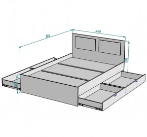 Кровать Ольга L35 (1400) 4 ящика в Режи - rezh.mebel24.online | фото 2