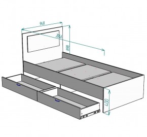 Кровать Ольга L48 (900) 2 ящика в Режи - rezh.mebel24.online | фото 2