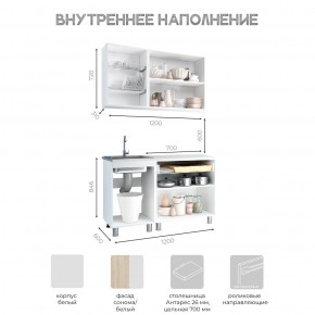 Кухня Айсбери 1.2 м (Белый/Дуб Сонома) в Режи - rezh.mebel24.online | фото 3