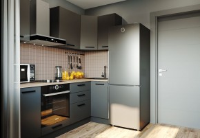 Кухня угловая Антрацит 2200х1000 (Стол. 38мм) в Режи - rezh.mebel24.online | фото 1