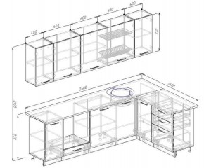 Кухня угловая Антрацит 2600х1600 (Стол. 38мм) в Режи - rezh.mebel24.online | фото 2