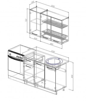 Кухонный гарнитур Антрацит 1200 (Стол. 38мм) в Режи - rezh.mebel24.online | фото 2