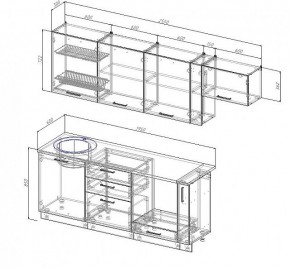 Кухонный гарнитур Антрацит 2550 (Стол. 38мм) в Режи - rezh.mebel24.online | фото 3